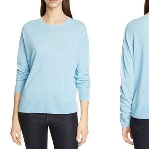 Nordstrom Signature Linen Blend Sweater Lt Blue M